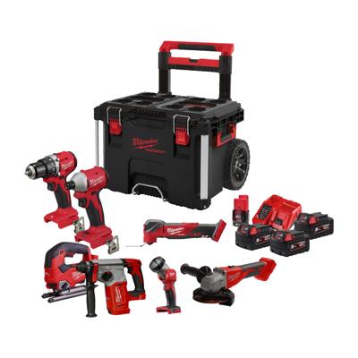 Milwaukee M18 FUEL™ FPP7E-503P Powerpack accu combiset 7-delig 18V 5.0Ah in PACKOUT™ Trolley - 4933499297