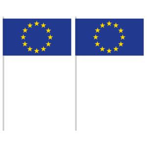 Zwaaivlaggetjes Europa - 50x - 12 x 24 cm - handvlaggetjes - versiering - feestartikelen