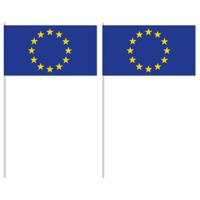 Zwaaivlaggetjes Europa - 50x - 12 x 24 cm - handvlaggetjes - versiering - feestartikelen