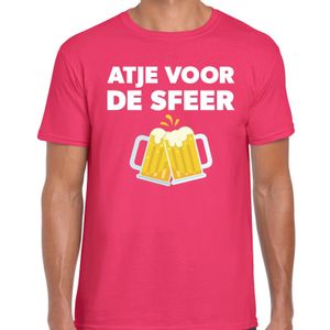 Atje voor de sfeer feest t-shirt roze voor heren