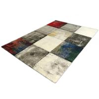 Vintage Vloerkleed - Blokjes Design - Diamond Deluxe - Multikleur-160 x 230 cm