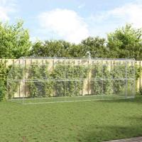 Hondenhok 3 pcs Zilver 6 x 2 x 2 m Gegalvaniseerd staal