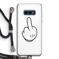 Middle finger white: Samsung Galaxy S10e Transparant Hoesje met koord