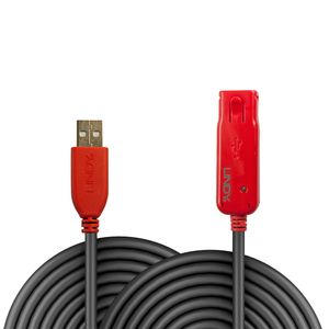 Lindy 42923 USB-kabel 30 m USB 2.0 USB A Zwart, Rood