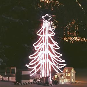 VidaXL Kerstfiguur kerstboom met warmwitte LED&apos;s 87x87x93 cm