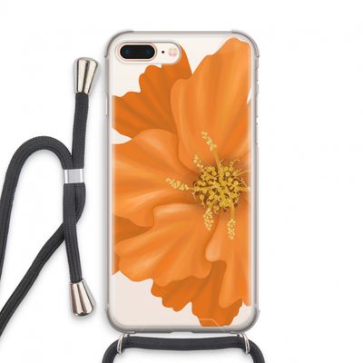 Orange Ellila flower: iPhone 7 PLUS Transparant Hoesje met koord