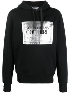 Versace Jeans Couture hoodie métallisé à logo imprimé - Noir