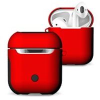 AirPods 1/2 hoesje soft grip - hard case - rood - Schokbestendig - thumbnail