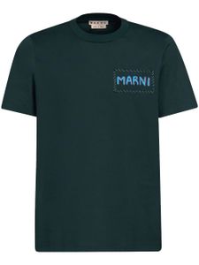 Marni t-shirt en coton à patch logo - Bleu