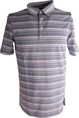golfpolo HTR Snap heren polyester wit/blauw maat M