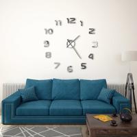 VidaXL 3d-wandklok 100 cm xxl modern zilverkleurig