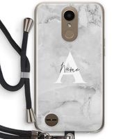 Ivory Marble: LG K10 (2017) Transparant Hoesje met koord