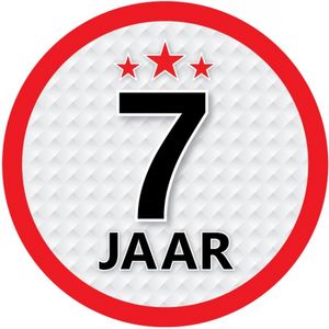 7 jaar leeftijd sticker rond 15 cm verjaardag versiering