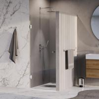 Brauer Void - Carving Nisdeur - Helder Glas - 60 x 200 cm - Omkeerbaar - incl. Glascoating - Chroom