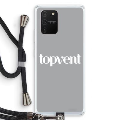 Topvent Grijs Wit: Samsung Galaxy S10 Lite Transparant Hoesje met koord