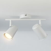 HOFTRONIC™ Riga LED Plafondlamp 2 spots Wit - Draaibaar en Dimbaar - 2 lichts Dubbel - GU10 fitting - Plafondspot woonkamer en gang - Opbouwspot verlichting