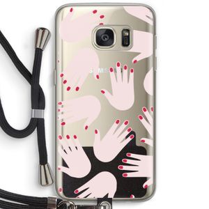 Hands pink: Samsung Galaxy S7 Transparant Hoesje met koord