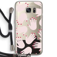 Hands pink: Samsung Galaxy S7 Transparant Hoesje met koord