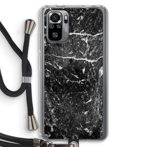 Zwart marmer: Xiaomi Redmi Note 10S Transparant Hoesje met koord