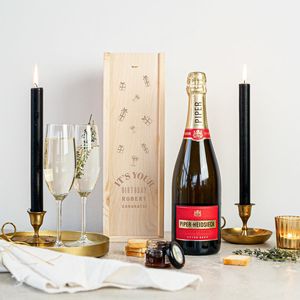 Champagne in gegraveerde kist - Piper Heidsieck Brut (750ml)