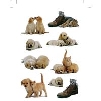 Stickers honden en katten - 27x - puppy en poezen - dieren stickers