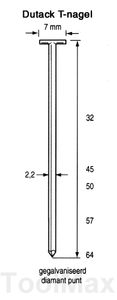 Dutack T-nagels | 18mm | 2000 stuks - 5220034