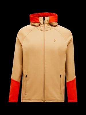 Peak Performance Rider Essentials Midlayer Zip Hood Fleece Heren Sierra Sand.Solar Burst M
