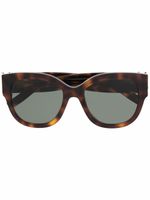 Saint Laurent Eyewear lunettes de soleil à effet écaille de tortue - Marron