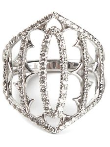 Loree Rodkin bague en or blanc 18ct pavé de diamants gris - Métallisé