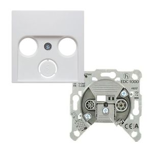 Berker S1 cai contactdoos EDC1000 met inzetplaat alpine wit ral 9010 glanzend