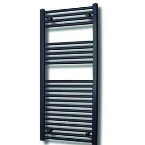 Elektrische Design Radiator Sanicare Plug & Play 111,8x60 cm Mat Zwart 730 Watt Met Chroom Thermostaat Links Sanicare