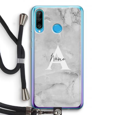 Ivory Marble: Huawei P30 Lite Transparant Hoesje met koord