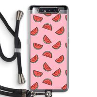 Watermeloen: Samsung Galaxy A80 Transparant Hoesje met koord