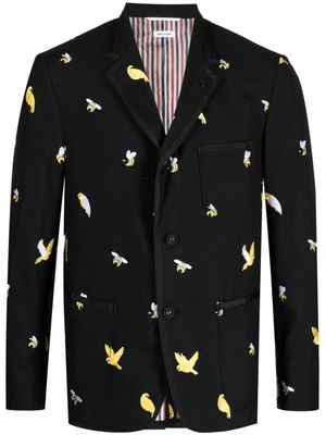 Thom Browne blazer à motif Birds and Bees brodé - Noir