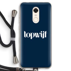 Topwijf Navy: Xiaomi Redmi 5 Transparant Hoesje met koord