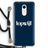 Topwijf Navy: Xiaomi Redmi 5 Transparant Hoesje met koord
