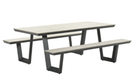 Bell picknick set 280x178xH75 cm carbon black/light teak VW - Garden impressions