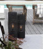 Staande lamp zwart By Rydens &apos;Maison&apos; zwart patroon E27 fitting 78 cm