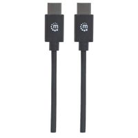 Manhattan USB-kabel USB 2.0 USB-C stekker 3.00 m Zwart 354882 - thumbnail