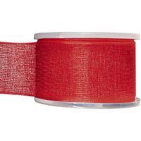 1x Hobby/decoratie rode organza sierlinten 4 cm/40 mm x 20 meter   -