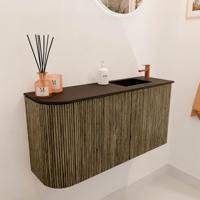 Toiletmeubel Mondiaz Joya | 81.6 cm | Meubelkleur Dusk | Faye wastafel Urban Rechts | 1 kraangat