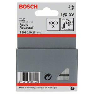 Niet met fijn draad type 59, 10,6 x 0,72 x 10 mm, 1000 stuks 1000 stuk(s) Bosch Accessories 2609200241 Afm. (l x b) 10 mm x 10.6 mm