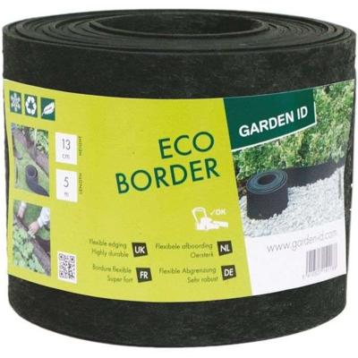 Tuinborder van gerecycled rubber - GARDEN ID Eco Border - 5 m H13 cm - Onverwoestbaar - Flexibele, rechte of gebogen installatie.