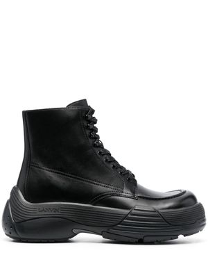 Lanvin bottines lacées à semelle épaisse - Noir