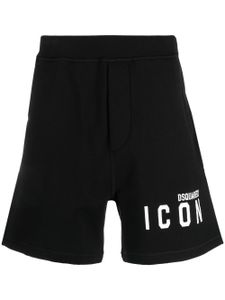 DSQUARED2 short de sport à logo imprimé - Noir