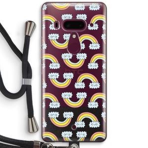 Regenboog: HTC U12+ Transparant Hoesje met koord