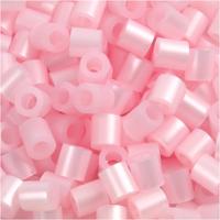 NABBI Strijkkralen, afm 5x5 mm, gatgrootte 2,5 mm, medium, roze parelmoer (32259), 1100 stuk/ 1 doos