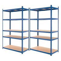 Werkplaatsplank blauw, 200x100x50 cm, gemaakt van gepoedercoat metaal en MDF-hout, tot 350 kg - thumbnail