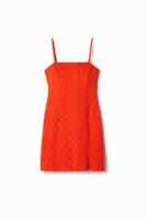 Korte jurk met broderie anglaise - ORANGE - XL