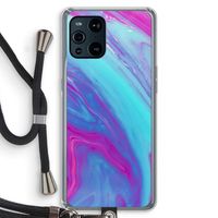 Zweverige regenboog: Oppo Find X3 Transparant Hoesje met koord